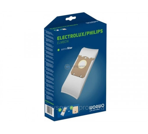 Мешки WORWO(4+1) для пылесосов PHILIPS микрофибра ELMB01K